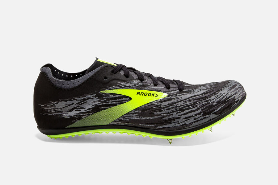 Brooks Elmn8 V5 Spikes Loopschoenen Heren - Zwart/Groen - 086721GLF